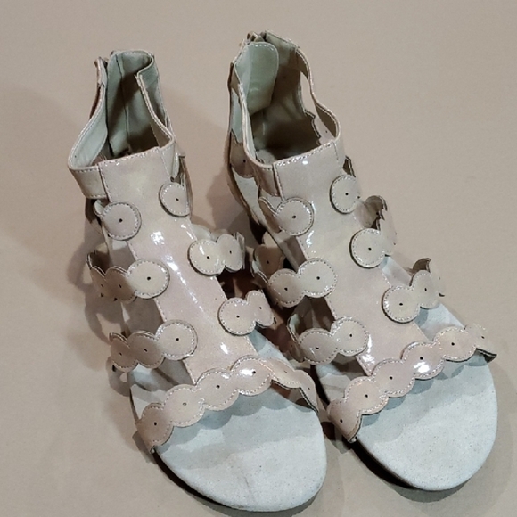 Avon Shoes - Avon Tan Sandals with T-Strap and Embellishments